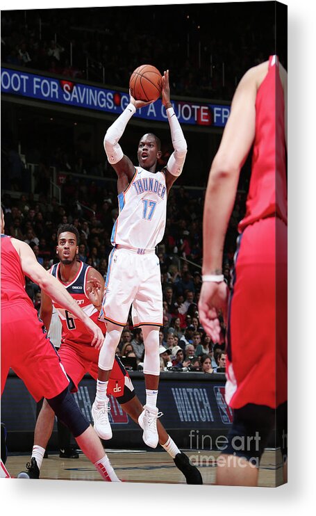 Nba Pro Basketball Acrylic Print featuring the photograph Oklahoma City Thunder V Washington by Ned Dishman