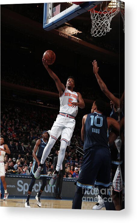 Dennis Smith Jr Acrylic Print featuring the photograph Memphis Grizzlies V New York Knicks #15 by Nathaniel S. Butler