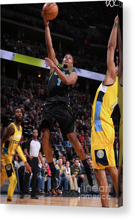 Nba Pro Basketball Acrylic Print featuring the photograph Dallas Mavericks V Denver Nuggets by Garrett Ellwood