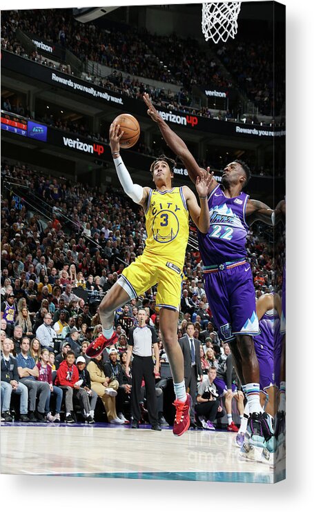 Nba Pro Basketball Acrylic Print featuring the photograph Golden State Warriors V Utah Jazz by Melissa Majchrzak