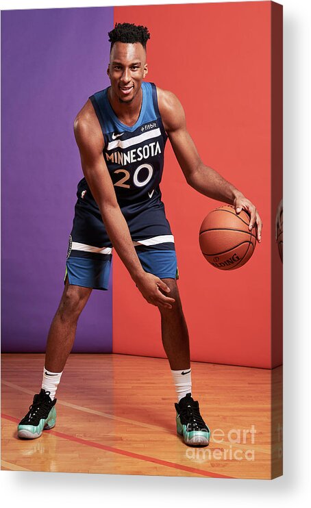 Josh Okogie Acrylic Print featuring the photograph 2018 Nba Rookie Photo Shoot #178 by Jennifer Pottheiser