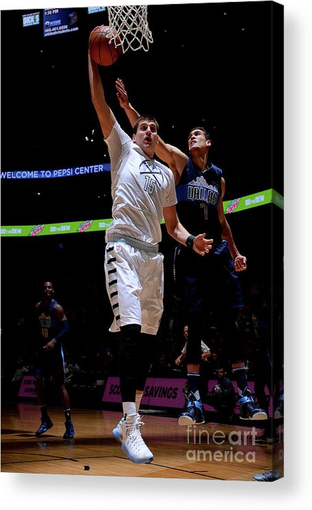 Nba Pro Basketball Acrylic Print featuring the photograph Dallas Mavericks V Denver Nuggets by Bart Young