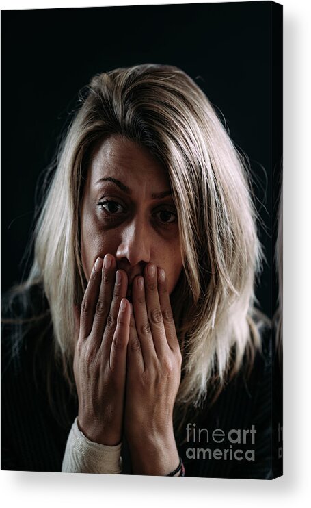 Ptsd Acrylic Print featuring the photograph Mentally Ill Woman #2 by Microgen Images/science Photo Library
