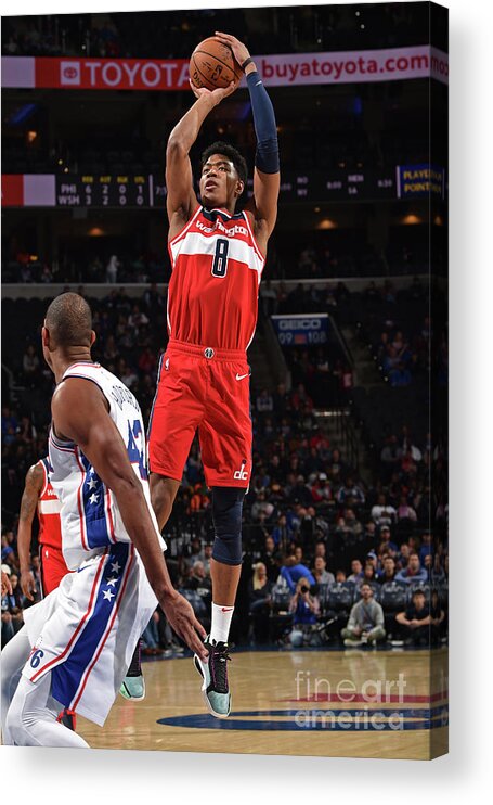 Nba Pro Basketball Acrylic Print featuring the photograph Washington Wizards V Philadelphia 76ers by David Dow