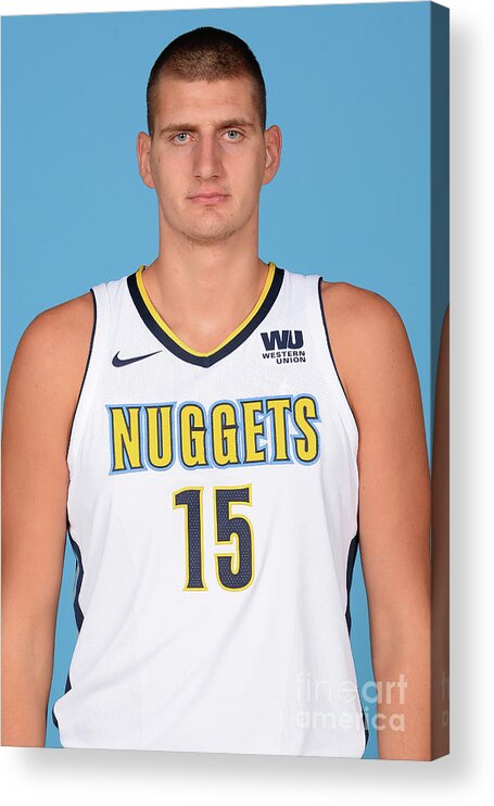 People Acrylic Print featuring the photograph 2017-18 Denver Nuggets Media Day by Bart Young