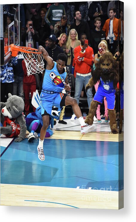 Hamidou Diallo Acrylic Print featuring the photograph 2019 At&t Slam Dunk Contest by Juan Ocampo