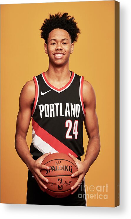 Anfernee Simons Acrylic Print featuring the photograph 2018 Nba Rookie Photo Shoot by Jennifer Pottheiser