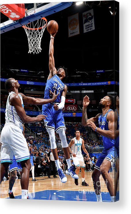 Nba Pro Basketball Acrylic Print featuring the photograph Charlotte Hornets V Orlando Magic by Fernando Medina