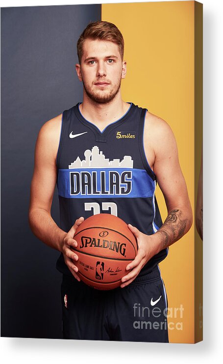 Luka Doncic Acrylic Print featuring the photograph 2018 Nba Rookie Photo Shoot #252 by Jennifer Pottheiser