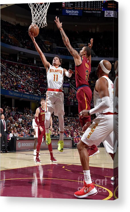 Trae Young Acrylic Print featuring the photograph Atlanta Hawks V Cleveland Cavaliers by David Liam Kyle