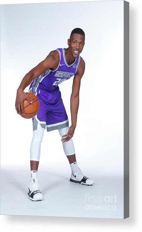 Harry Giles Acrylic Print featuring the photograph 2017-18 Sacramento Kings Media Day by Rocky Widner