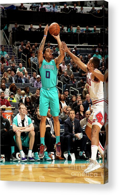 Nba Pro Basketball Acrylic Print featuring the photograph Chicago Bulls V Charlotte Hornets by Kent Smith