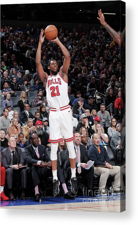Thaddeus Young Acrylic Print featuring the photograph Chicago Bulls V Sacramento Kings #3 by Rocky Widner