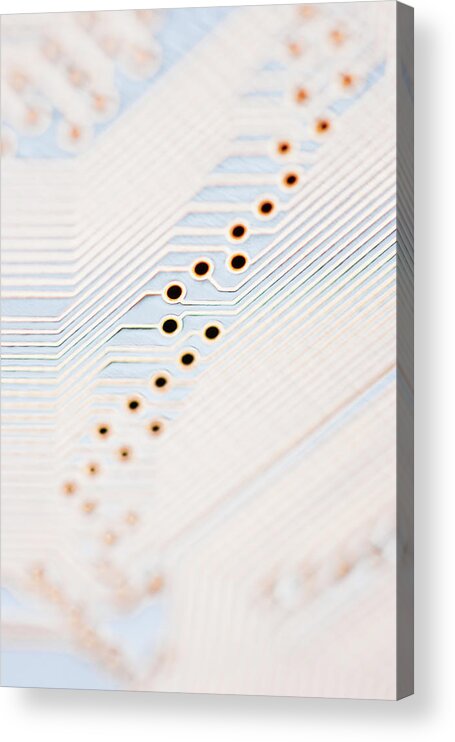 Electrical Component Acrylic Print featuring the photograph Close-up Of A Circuit Board #3 by Nicholas Rigg
