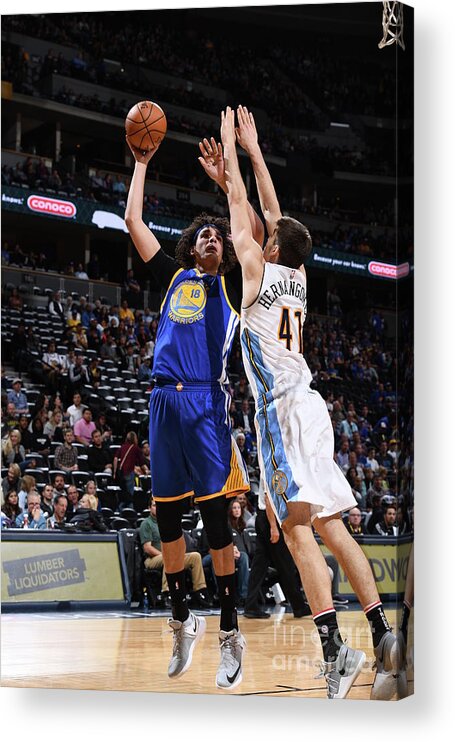 Anderson Varejao Acrylic Print featuring the photograph Golden State Warriors V Denver Nuggets by Garrett Ellwood