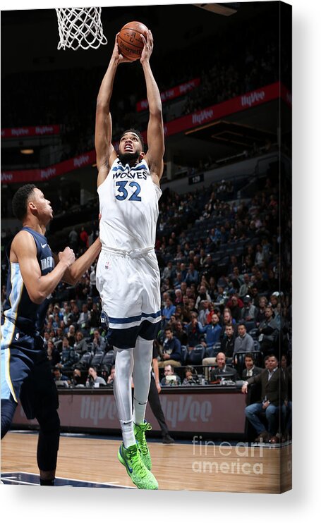 Karl-anthony Towns Acrylic Print featuring the photograph Memphis Grizzlies V Minnesota #3 by David Sherman