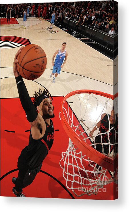 Nba Pro Basketball Acrylic Print featuring the photograph Sacramento Kings V Portland Trail by Cameron Browne