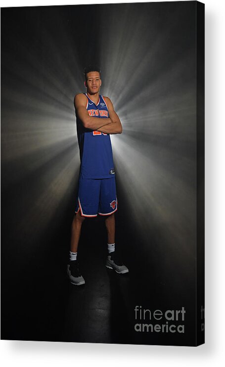Kevin Knox Acrylic Print featuring the photograph 2018 Nba Rookie Photo Shoot #30 by Jesse D. Garrabrant