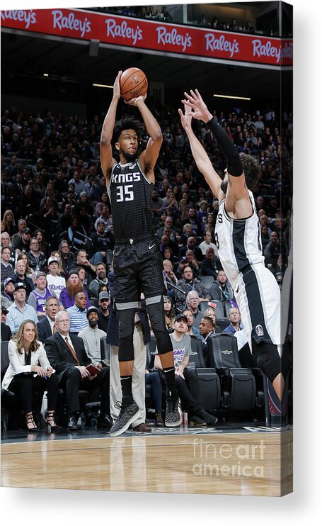 Marvin Bagley Iii Acrylic Print featuring the photograph San Antonio Spurs V Sacramento Kings #30 by Rocky Widner