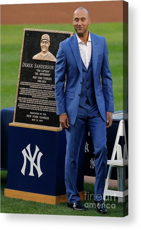 People Acrylic Print featuring the photograph Derek Jeter Ceremony by Rich Schultz