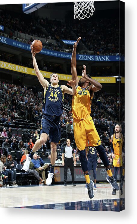 Nba Pro Basketball Acrylic Print featuring the photograph Indiana Pacers V Utah Jazz by Melissa Majchrzak