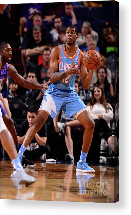 Tyrone Wallace Acrylic Print featuring the photograph La Clippers V Phoenix Suns #4 by Barry Gossage