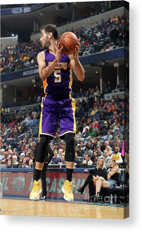 Nba Pro Basketball Acrylic Print featuring the photograph Los Angeles Lakers V Memphis Grizzlies by Joe Murphy