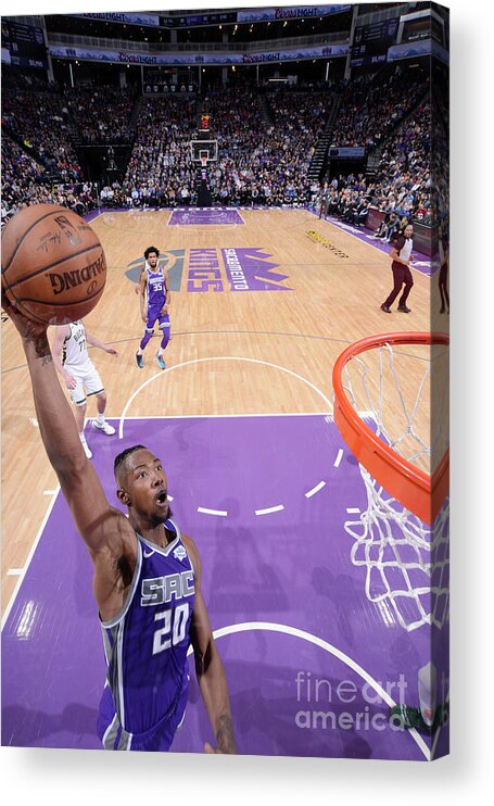 Nba Pro Basketball Acrylic Print featuring the photograph Milwaukee Bucks V Sacramento Kings by Rocky Widner