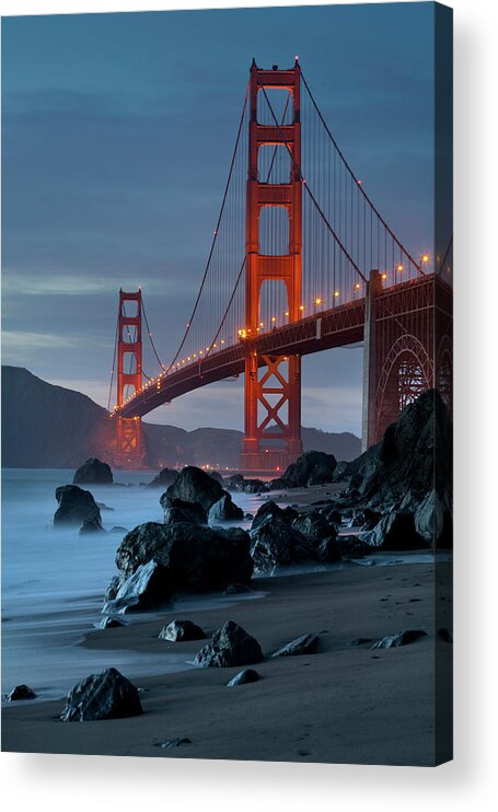 Estock Acrylic Print featuring the digital art San Francisco, Golden Gate Bridge #4 by Massimo Ripani
