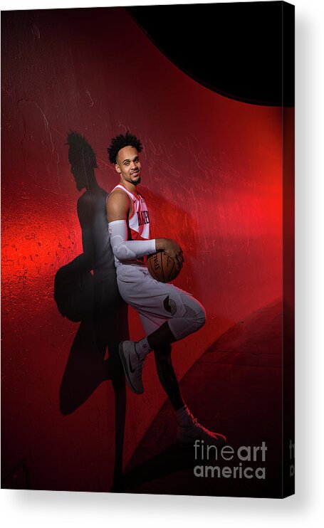 Media Day Acrylic Print featuring the photograph 2018-2019 Portland Trail Blazers Media by Sam Forencich