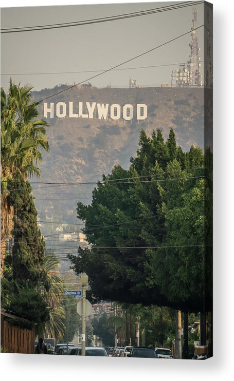 Famous Acrylic Print featuring the photograph Famous Hollywood Sign On A Hill In A Distance #5 by Alex Grichenko
