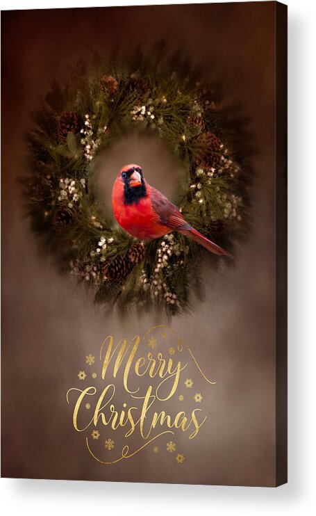 Greeting Card Acrylic Print featuring the photograph Merry Christmas by Cathy Kovarik