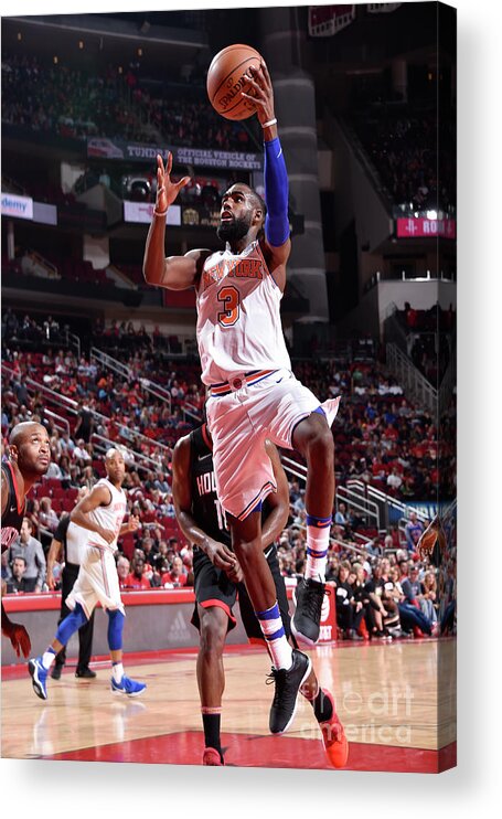 Tim Hardaway Jr Acrylic Print featuring the photograph New York Knicks V Houston Rockets #5 by Bill Baptist