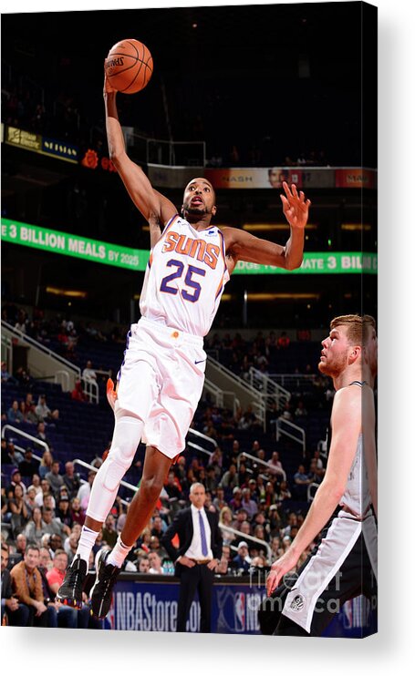 Mikal Bridges Acrylic Print featuring the photograph San Antonio Spurs V Phoenix Suns by Barry Gossage