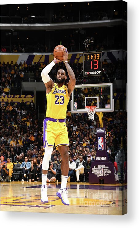 Lebron James Acrylic Print featuring the photograph Lebron James #56 by Andrew D. Bernstein