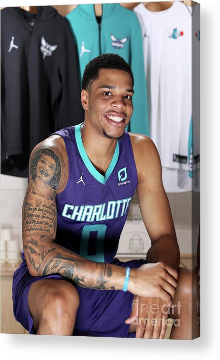 Miles Bridges Acrylic Print featuring the photograph 2018 Nba Rookie Photo Shoot by Nathaniel S. Butler