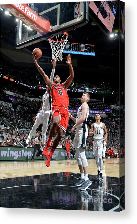 Nba Pro Basketball Acrylic Print featuring the photograph Chicago Bulls V San Antonio Spurs by Mark Sobhani