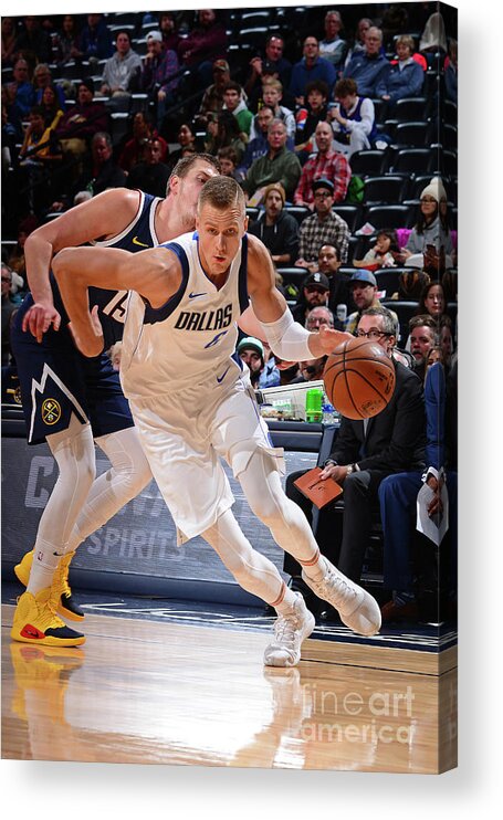 Nba Pro Basketball Acrylic Print featuring the photograph Dallas Mavericks V Denver Nuggets by Bart Young