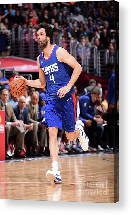 Milos Teodosic Acrylic Print featuring the photograph New York Knicks V La Clippers #6 by Andrew D. Bernstein