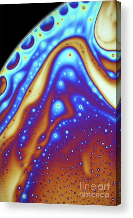 Soap Bubble Acrylic Print featuring the photograph Soap Bubble Film Iridescence #6 by Karl Gaff / Science Photo Library