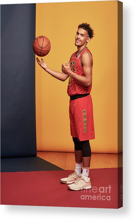 Trae Young Acrylic Print featuring the photograph 2018 Nba Rookie Photo Shoot by Jennifer Pottheiser