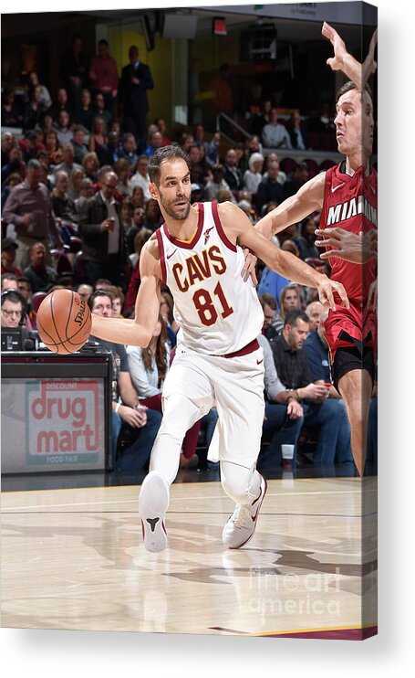 Nba Pro Basketball Acrylic Print featuring the photograph Miami Heat V Cleveland Cavaliers by David Liam Kyle