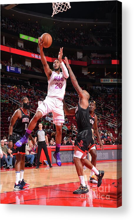 Nba Pro Basketball Acrylic Print featuring the photograph Minnesota Timberwolves V Houston Rockets by Bill Baptist