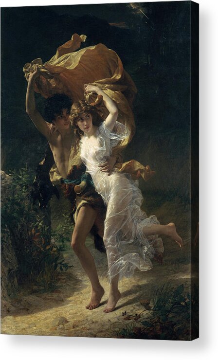 Pierre Auguste Cot Acrylic Print featuring the painting The Storm #8 by Pierre Auguste Cot