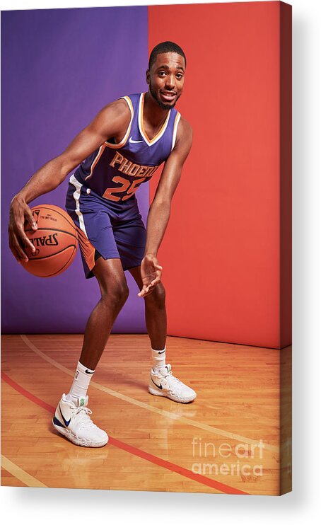 Mikal Bridges Acrylic Print featuring the photograph 2018 Nba Rookie Photo Shoot #73 by Jennifer Pottheiser