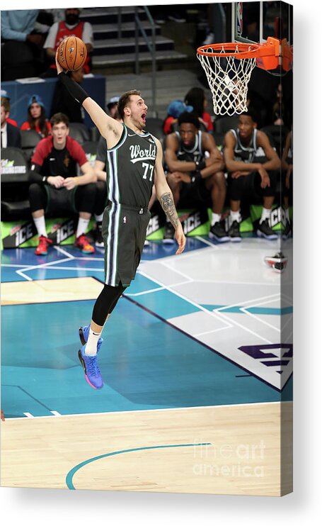 Luka Doncic Acrylic Print featuring the photograph 2019 Mtn Dew Ice Rising Stars #8 by Kent Smith