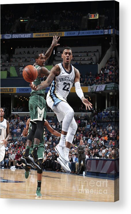 Nba Pro Basketball Acrylic Print featuring the photograph Milwaukee Bucks V Memphis Grizzlies by Joe Murphy