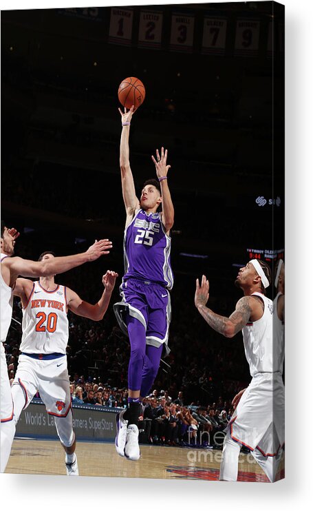 Justin Jackson Acrylic Print featuring the photograph Sacramento Kings V New York Knicks by Nathaniel S. Butler