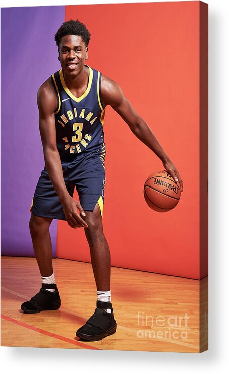 Aaron Holiday Acrylic Print featuring the photograph 2018 Nba Rookie Photo Shoot #80 by Jennifer Pottheiser