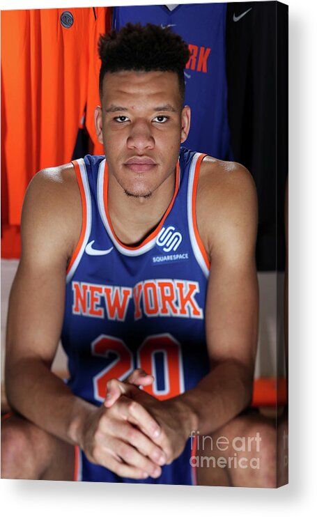 Kevin Knox Acrylic Print featuring the photograph 2018 Nba Rookie Photo Shoot #89 by Nathaniel S. Butler
